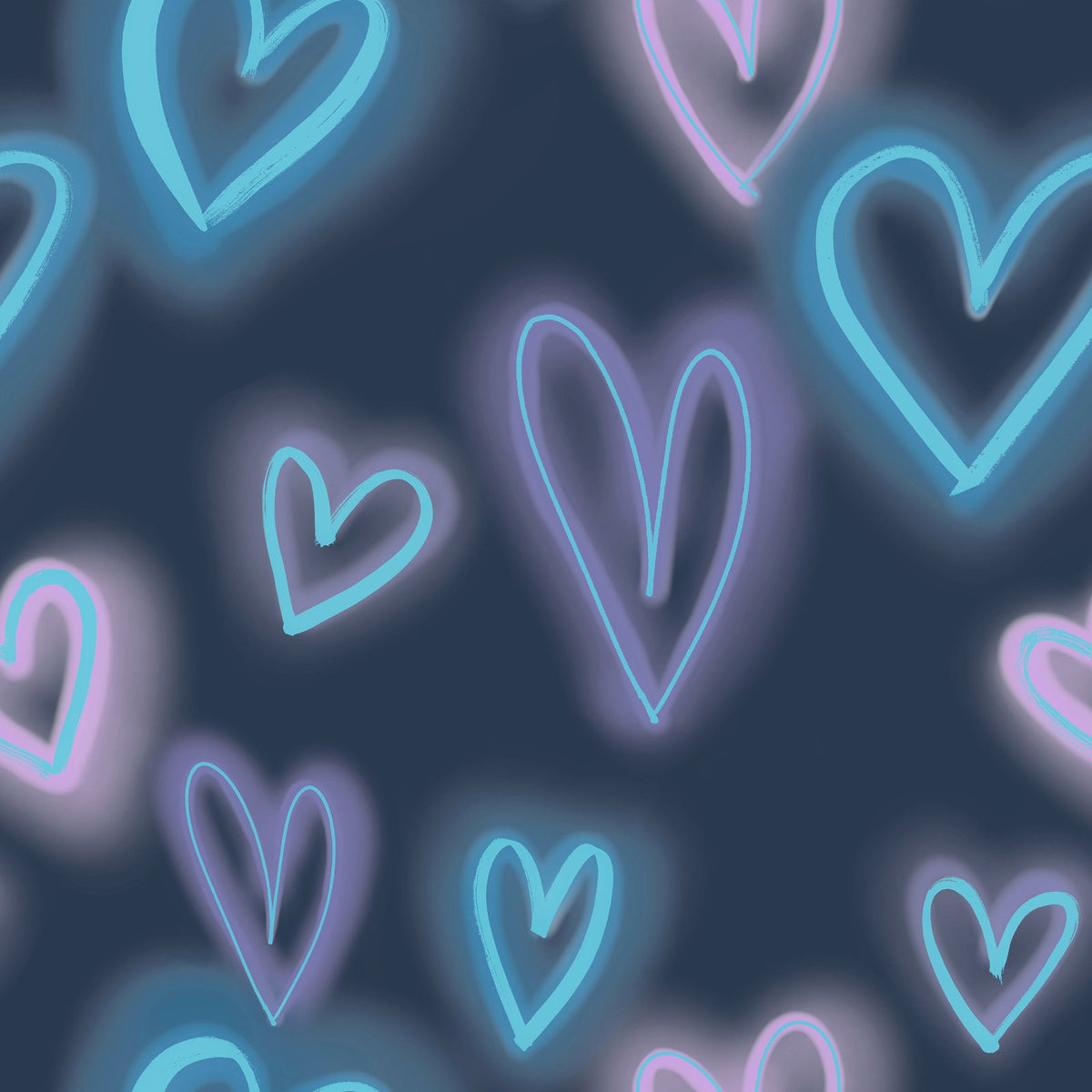 Galerie Kids and Teens Neon Hearts Wallpaper