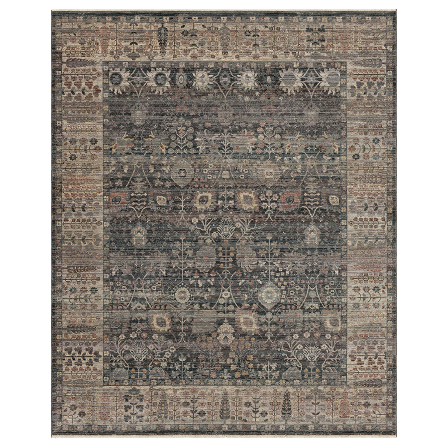 Karastan Echo Grasole Denim Traditional Area Rug - Machine Woven Polyester, Made in Turkey