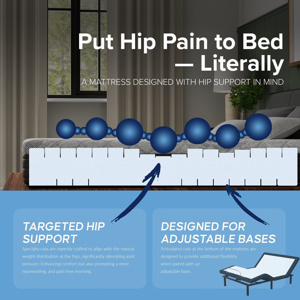 10-Inch Essentials Comfort Reactive Medium Mattress - Cooling Gel Foam