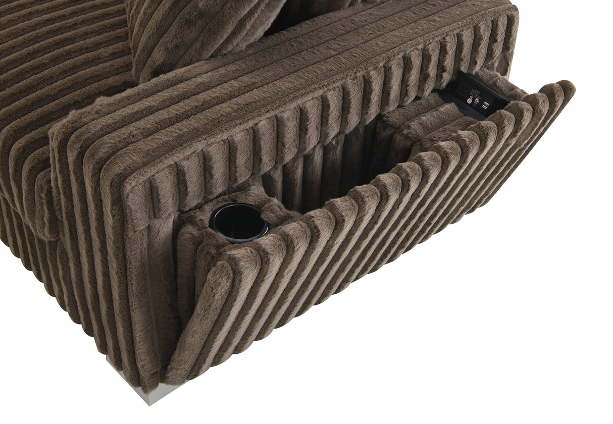 Bale Velvet Sectional Arranged in a Modern Living Room Setting
