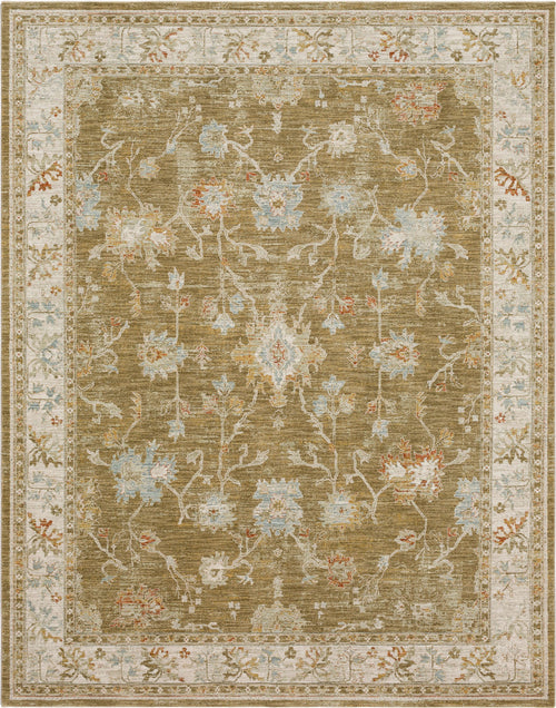 Adalia Iznik Brown Traditional Area Rug - Machine Woven Polyester, Made in Turkey