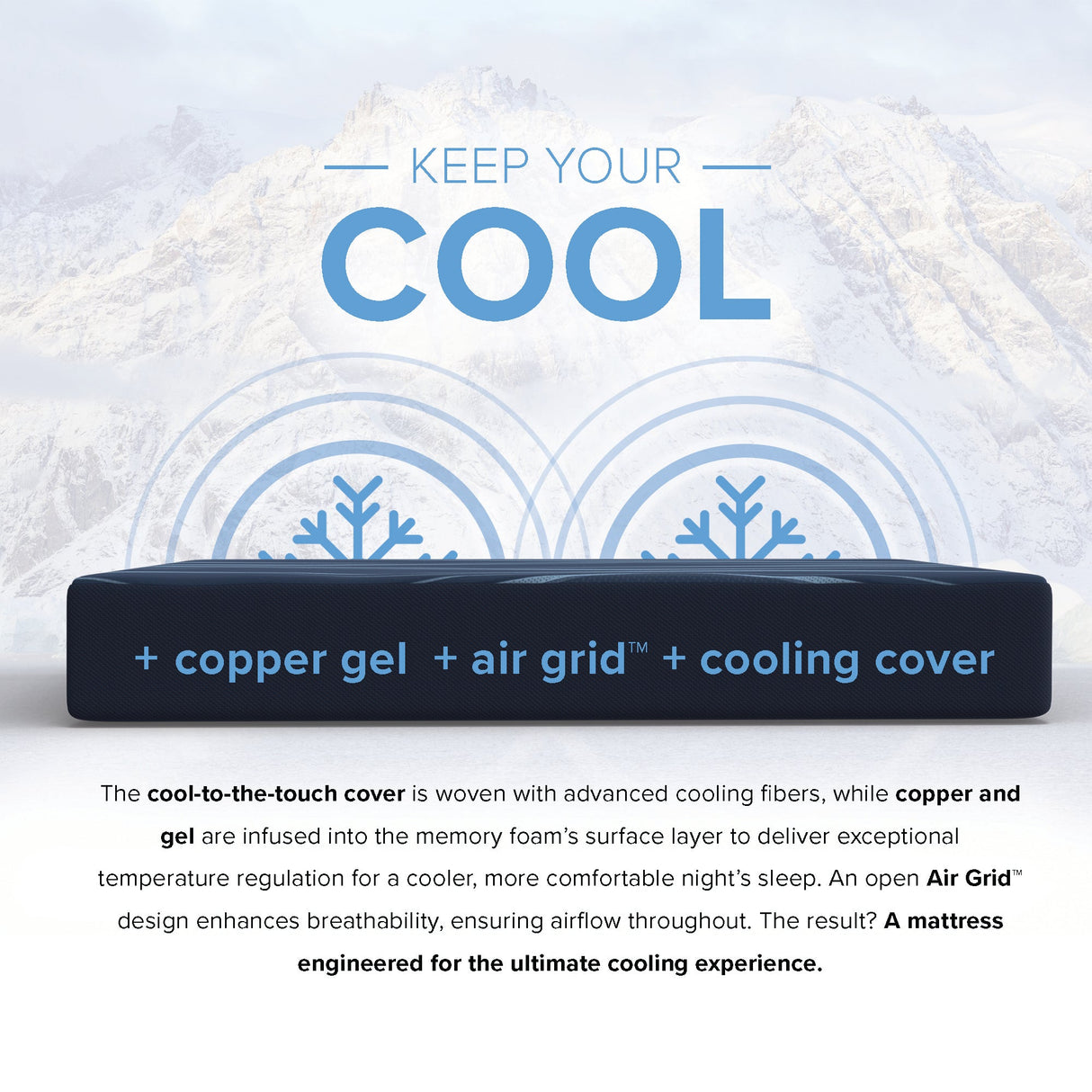 10” ActiveAlign Reactive Copper Medium-Firm Cooling Foam Mattress