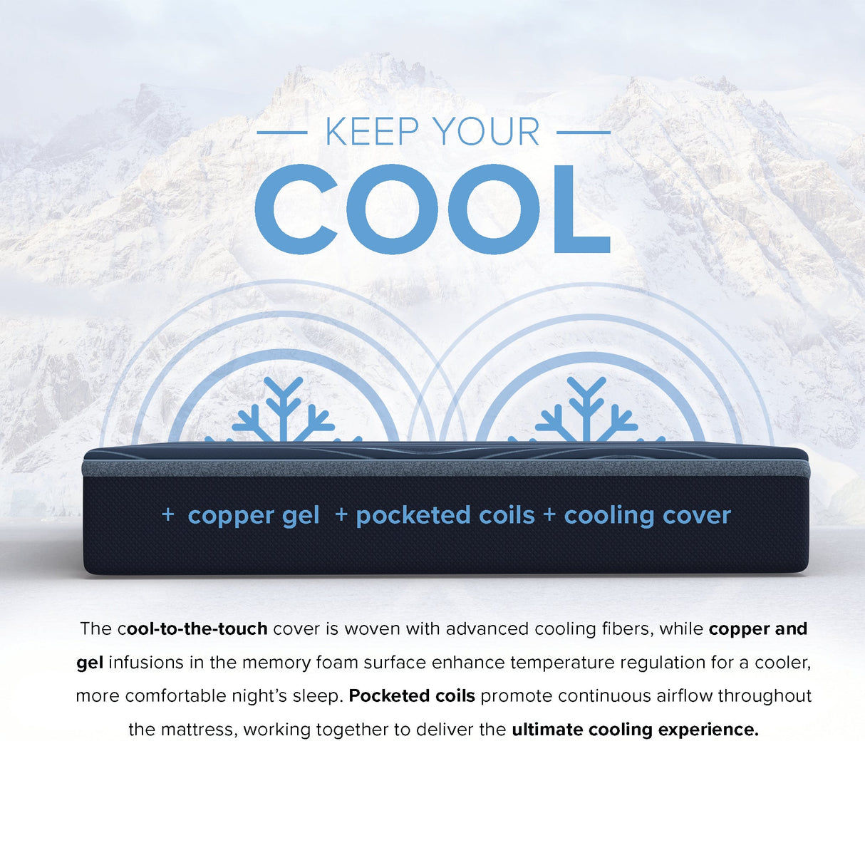 14" ActiveAlign Reactive Copper Zoned Hybrid Mattress | Medium-Soft