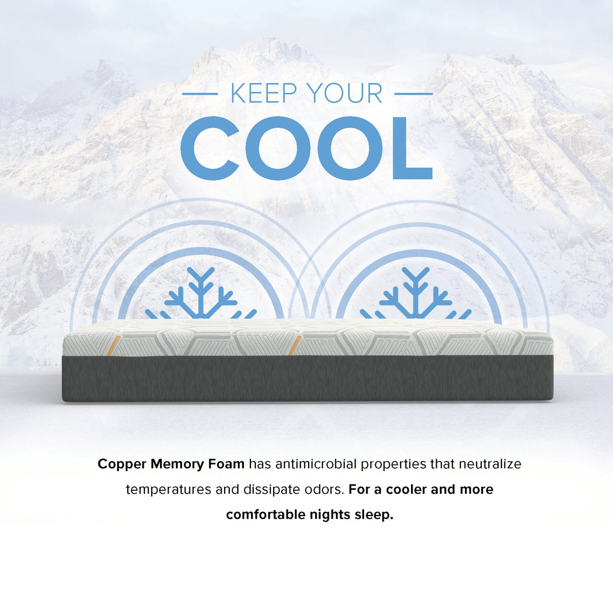 12-Inch Copper Gel Infused Memory Foam Mattress - Medium Comfort