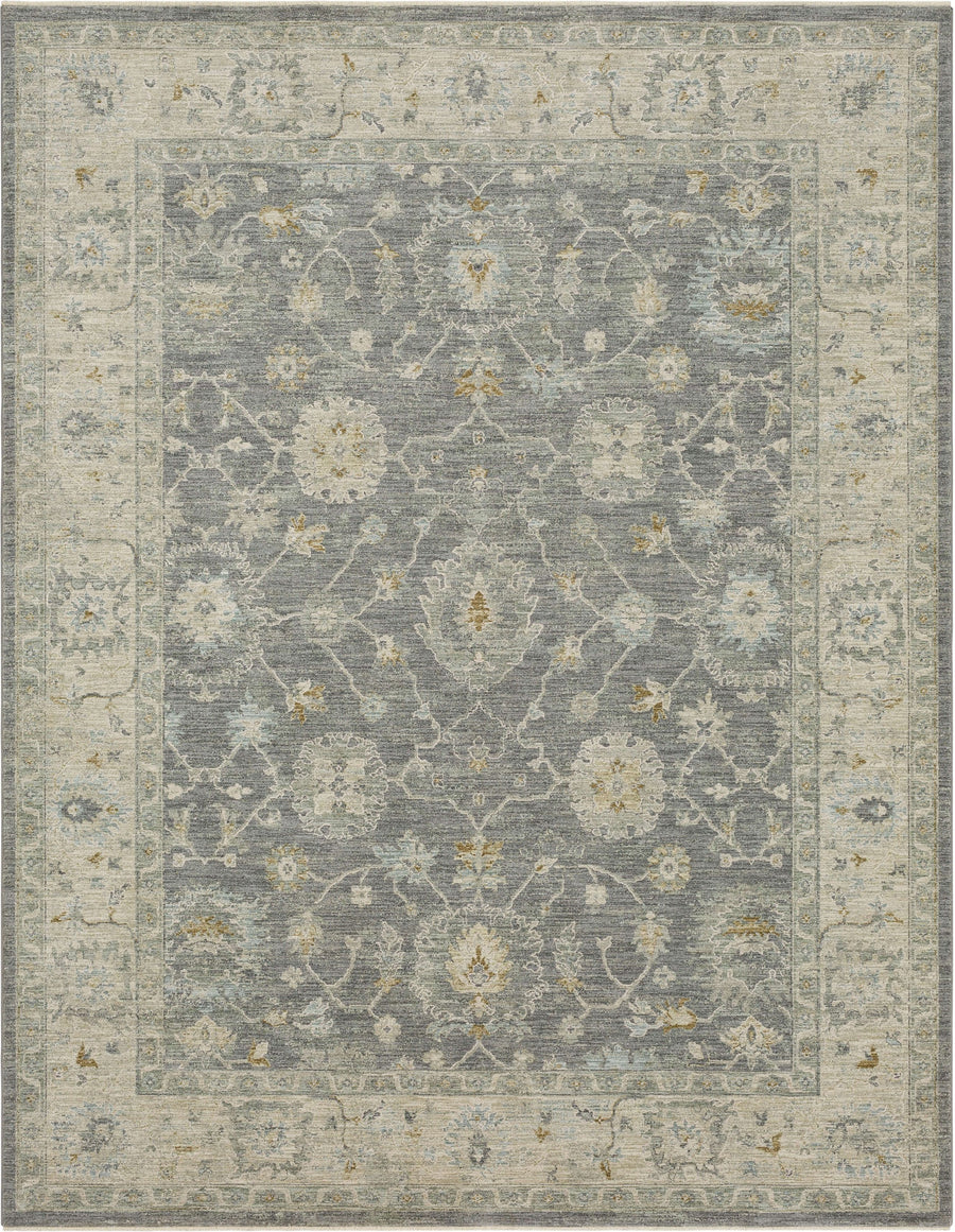 Karastan Adalia Kahta Dark Grey Traditional Area Rug - Machine Woven Polyester, Made in Turkey