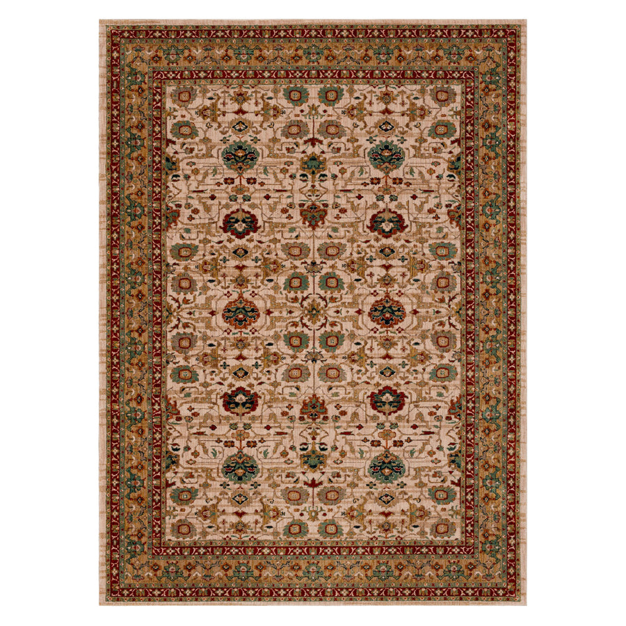 Karastan Spice Market Keralam Cream Traditional Area Rug - Machine Woven Polyester, Made in Turkey
