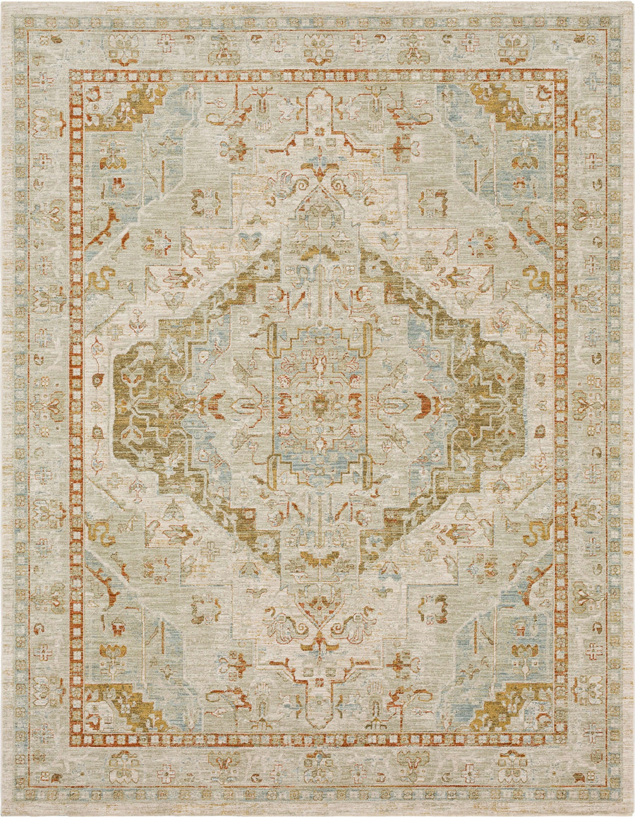 Karastan Adalia Kumra Cream Traditional Area Rug - Machine Woven Polyester, Made in Turkey