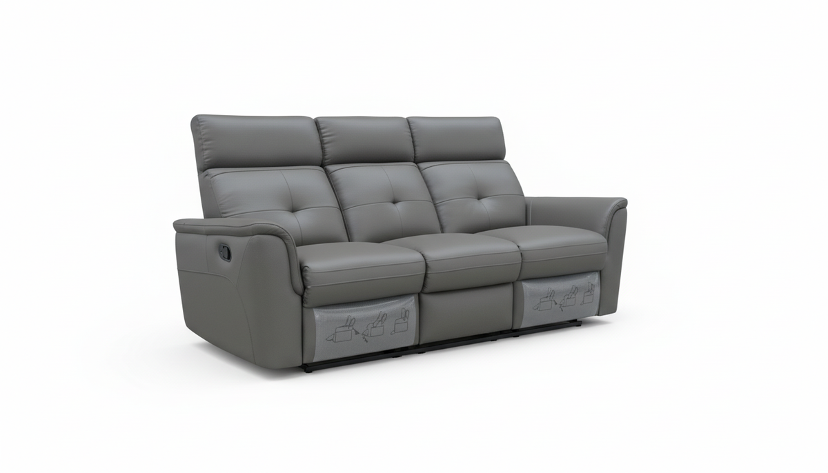 8501 Italian Leather Reclining Sofa, Loveseat & Chair