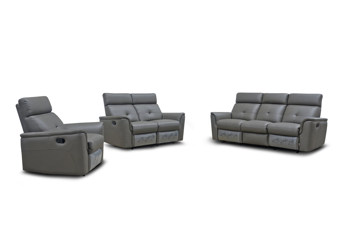 8501 Italian Leather Reclining Sofa, Loveseat & Chair