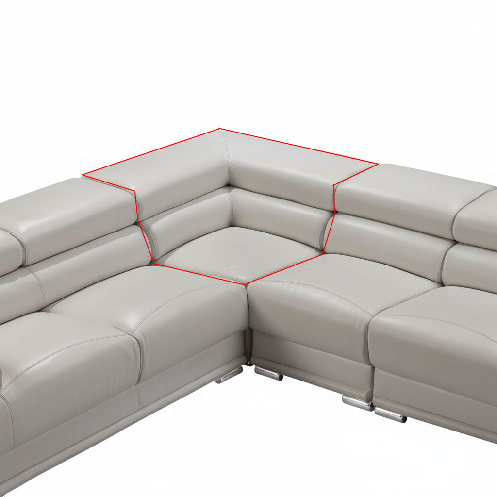 2119 Modular Leather Sectional with Adjustable Headrests