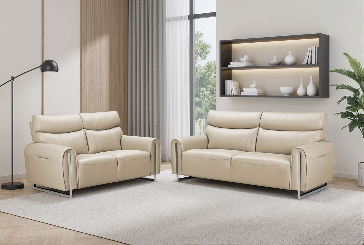 6053 Modern Leather Sofa, Loveseat & Chair