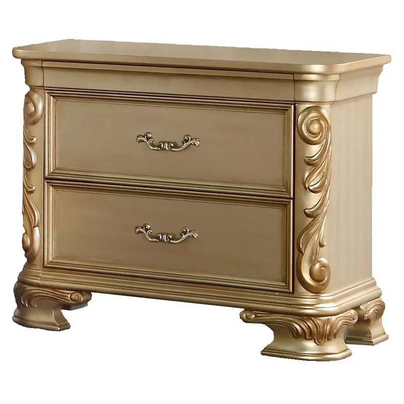 Grand Traditional Miranda Ornate Gold Finished Master Bedroom Set