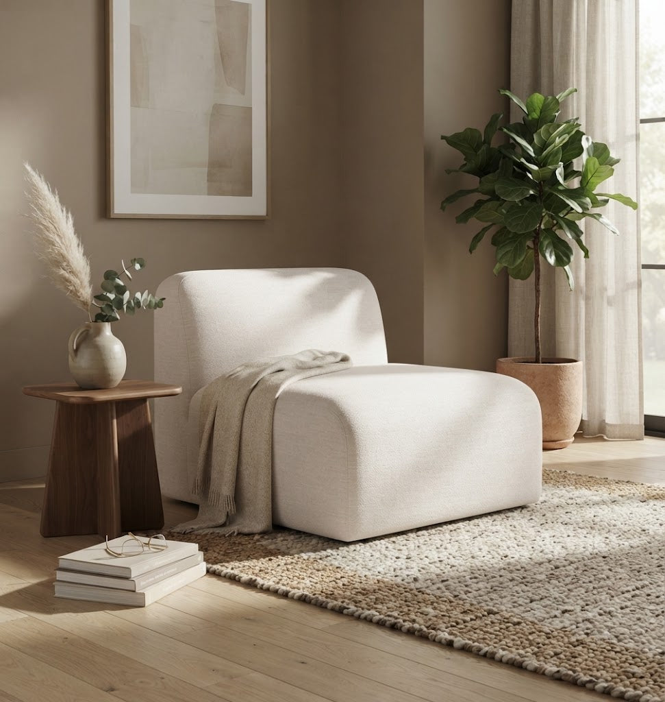 Gorge Modular Armless Chair in Performance Fabric - Contemporary & Flexible Living Room Seating