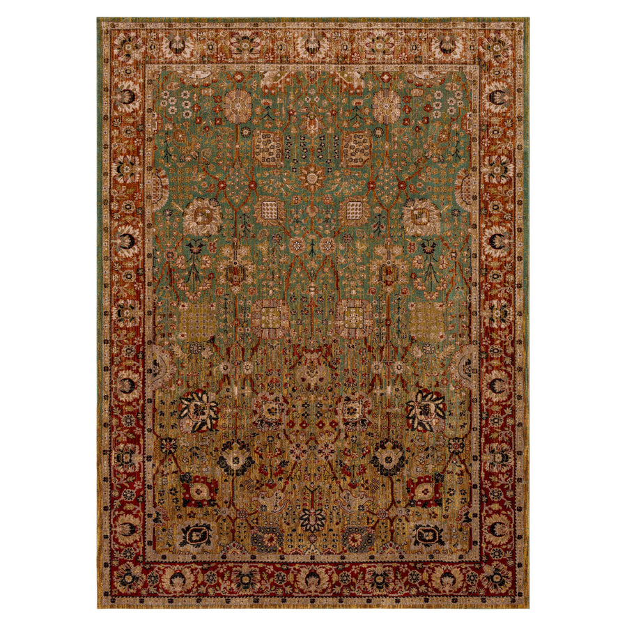 Karastan Spice Market Myanmar Aquamarine Modern/Contemporary Area Rug - Machine Woven Polyester, Made in Turkey