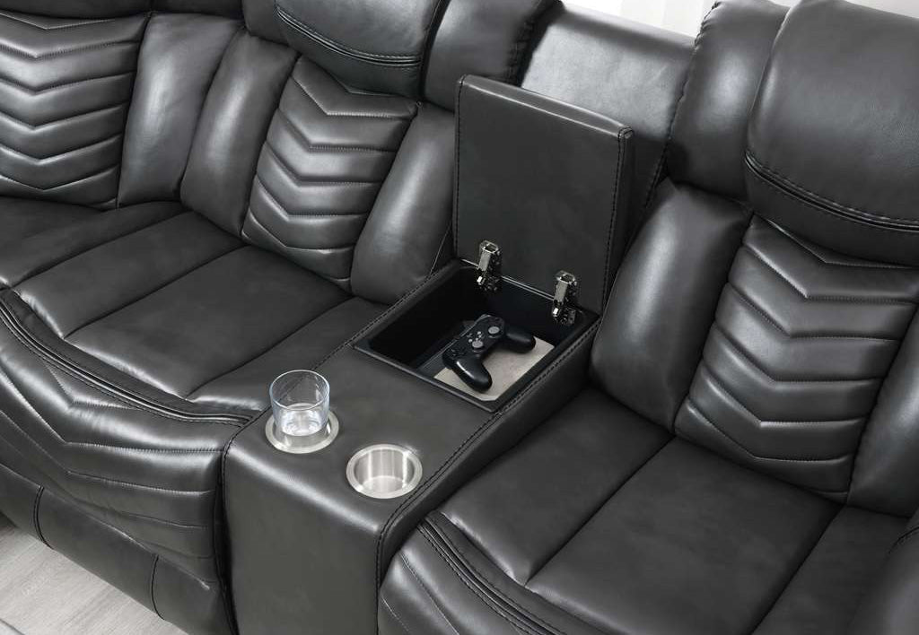 LED lighting detail on the lower frame of the sectional
