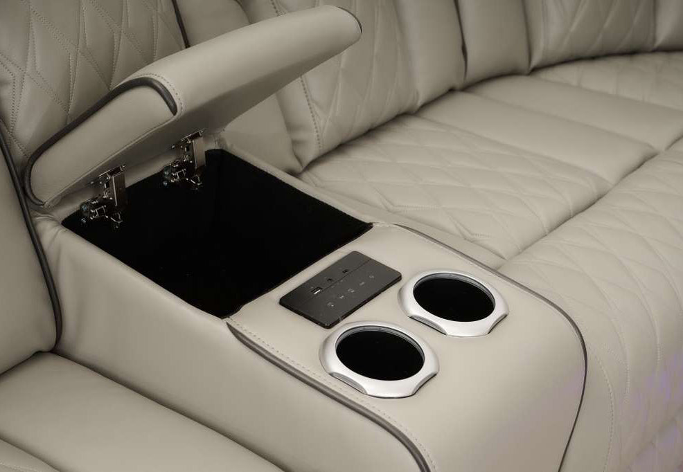 Astor Sectional Sofa with Massage, Heat, Bluetooth & LED Lights