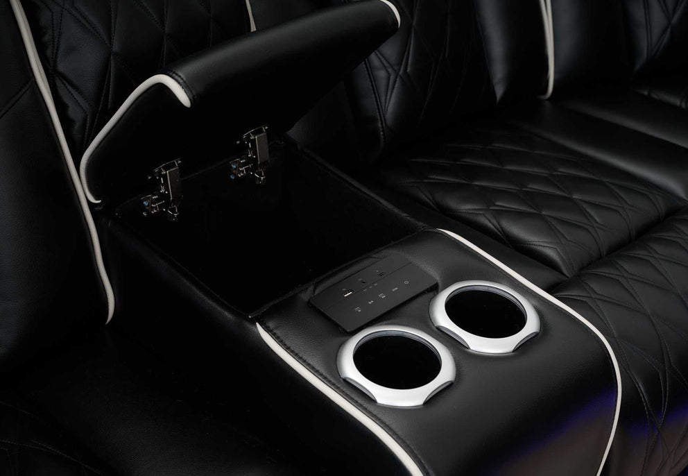 Astor Sectional Sofa with Massage, Heat, Bluetooth & LED Lights