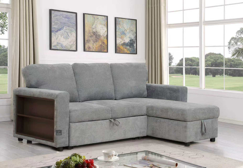 Modern L-Shaped Sectional Sofa with Storage Chaise Ottoman