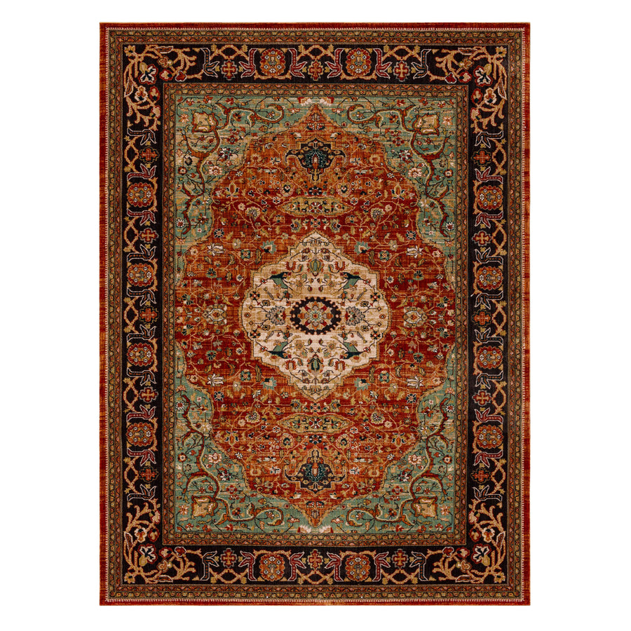 Karastan Spice Market Petra Multi Traditional Area Rug - Machine Woven Polyester, Made in Turkey