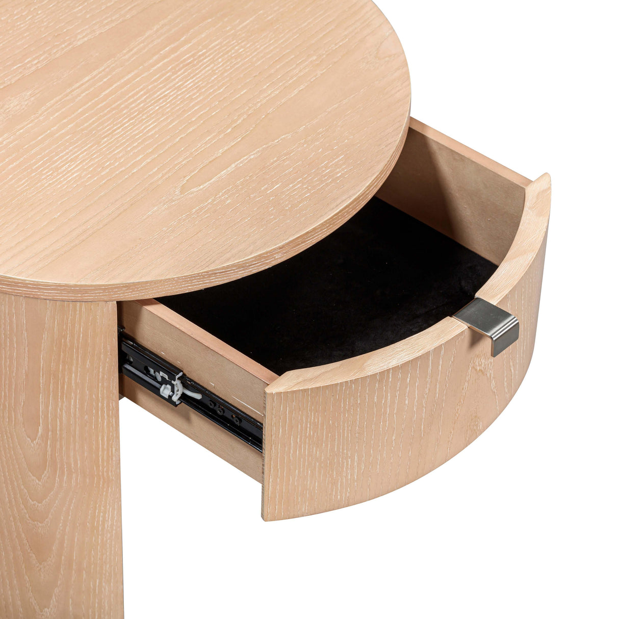 Marlow 19" Wood Round Nightstand With Drawer