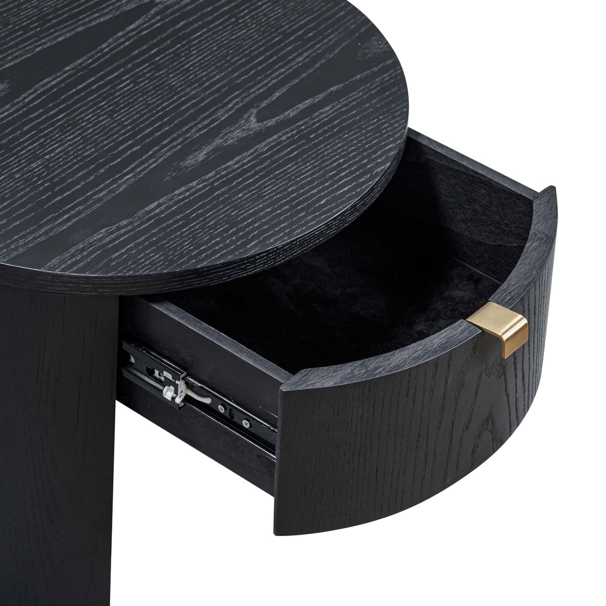 Marlow 19" Wood Round Nightstand With Drawer