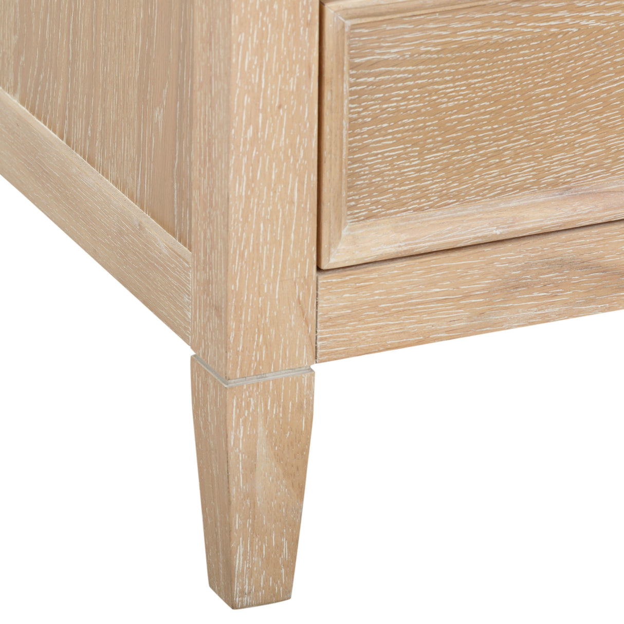 Bristol Park 20" Whitewashed Oak Wood 2-Drawer Nightstand
