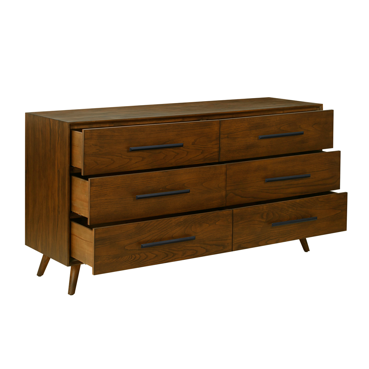 Emery 62" Walnut 6-Drawer Dresser - View 4
