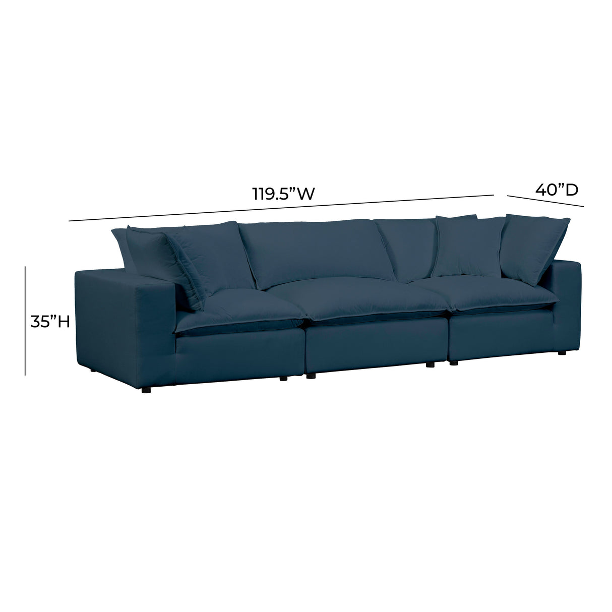 Cali 120" Performance Fabric Modular Sofa