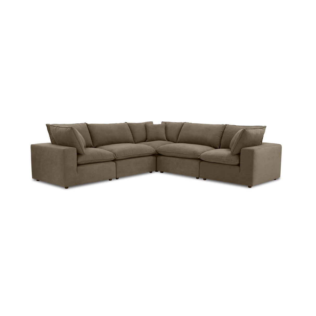 Cali 5-Piece Chocolate Brown Performance Velvet L-Sectional