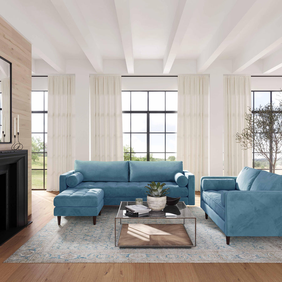 Cave 2-Piece Velvet Sectional