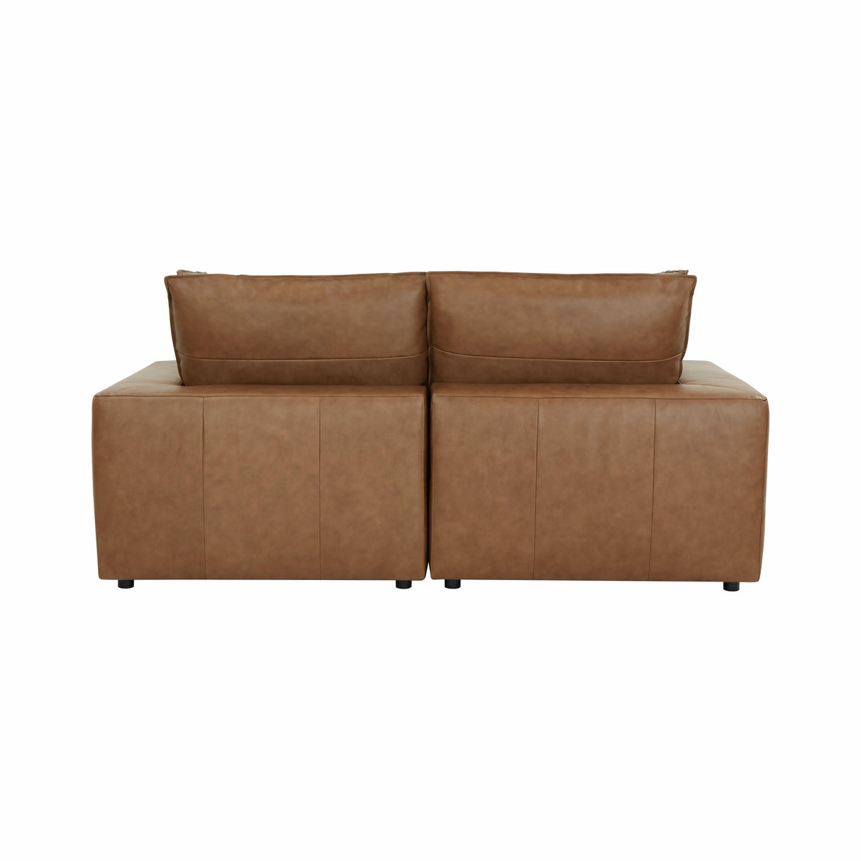 Cali 80" Brown Leather Modular Loveseat