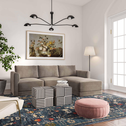 Willow 4-Piece Velvet Modular Sectional