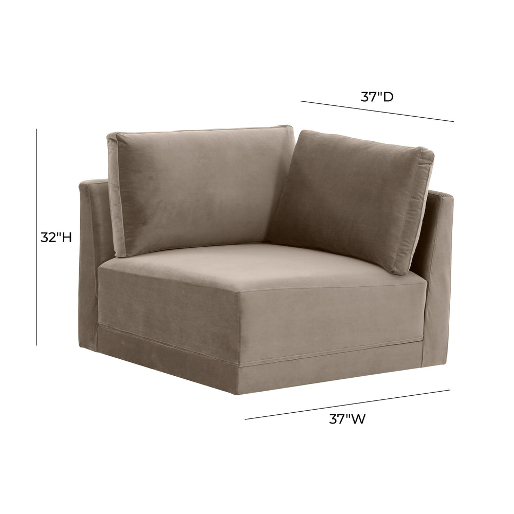 Willow Performance Velvet Modular Corner Chair dimensions