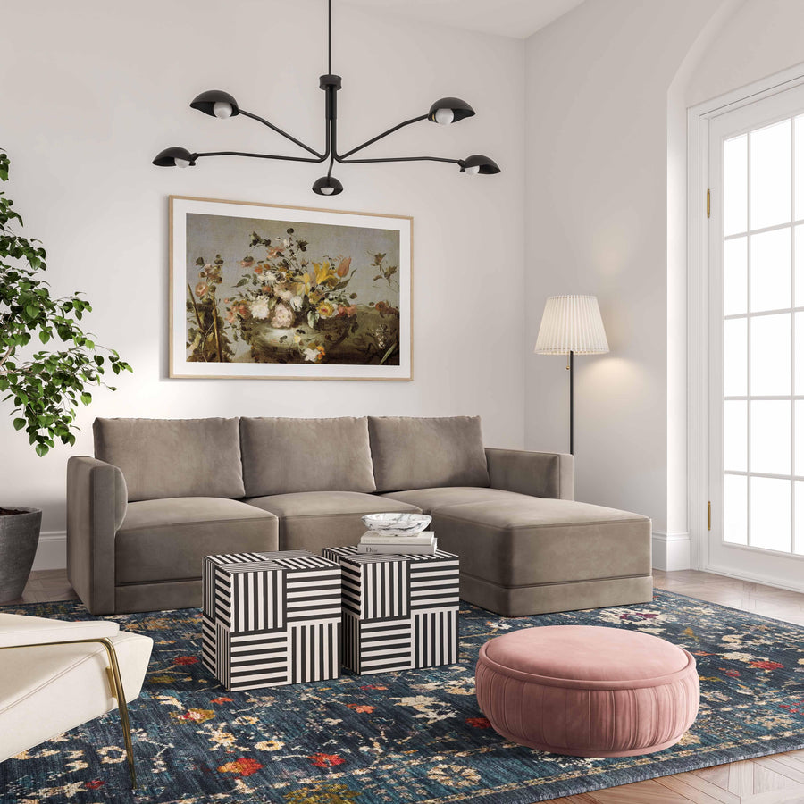 Willow Velvet Modular Ottoman