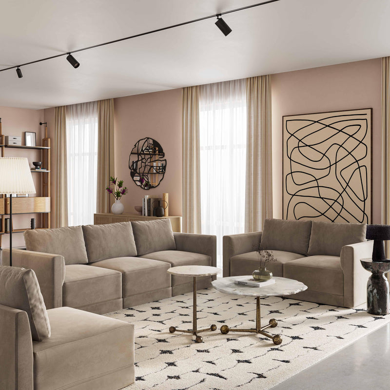 Willow 105" Velvet Modular Sofa