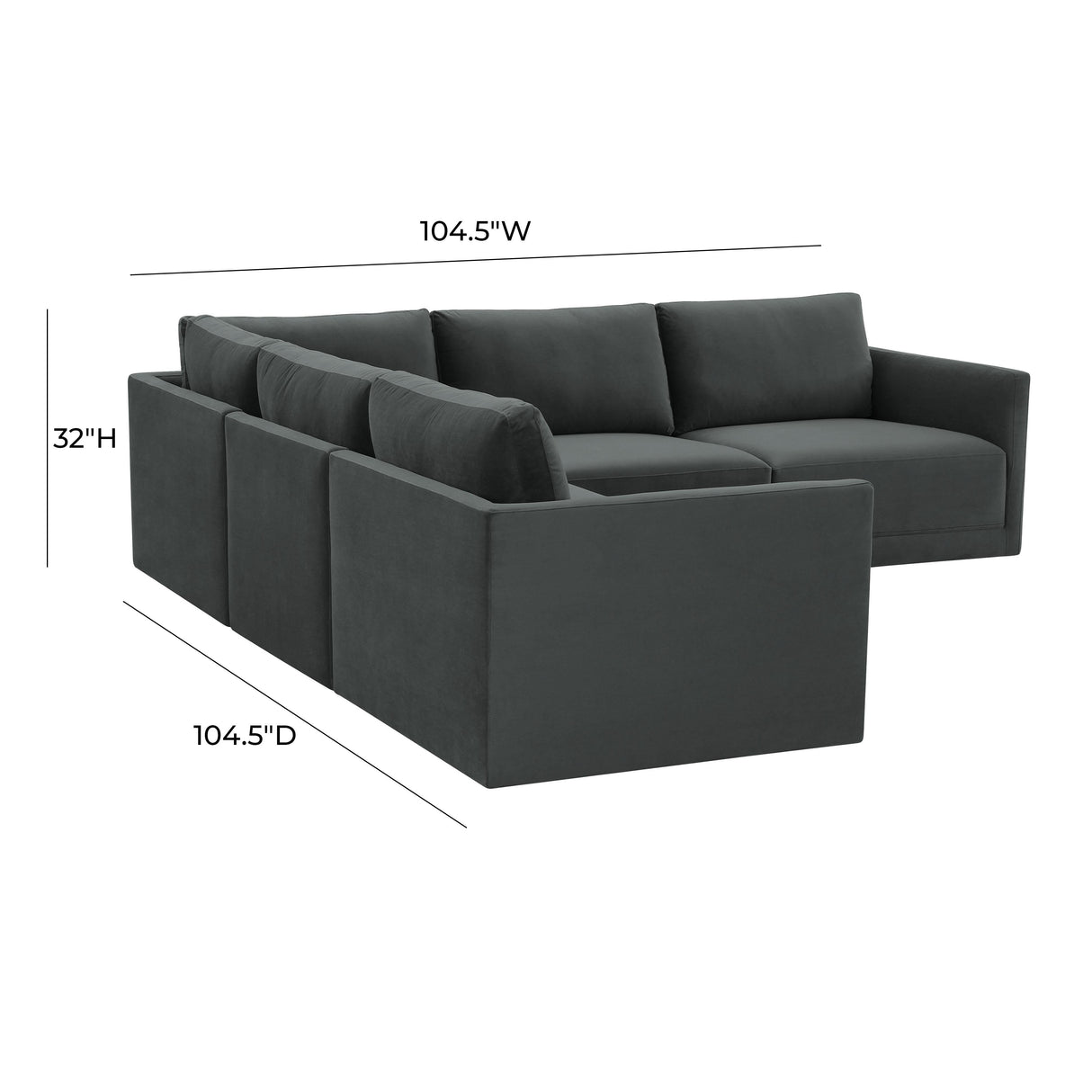 Willow 5-Piece Velvet Modular L Sectional