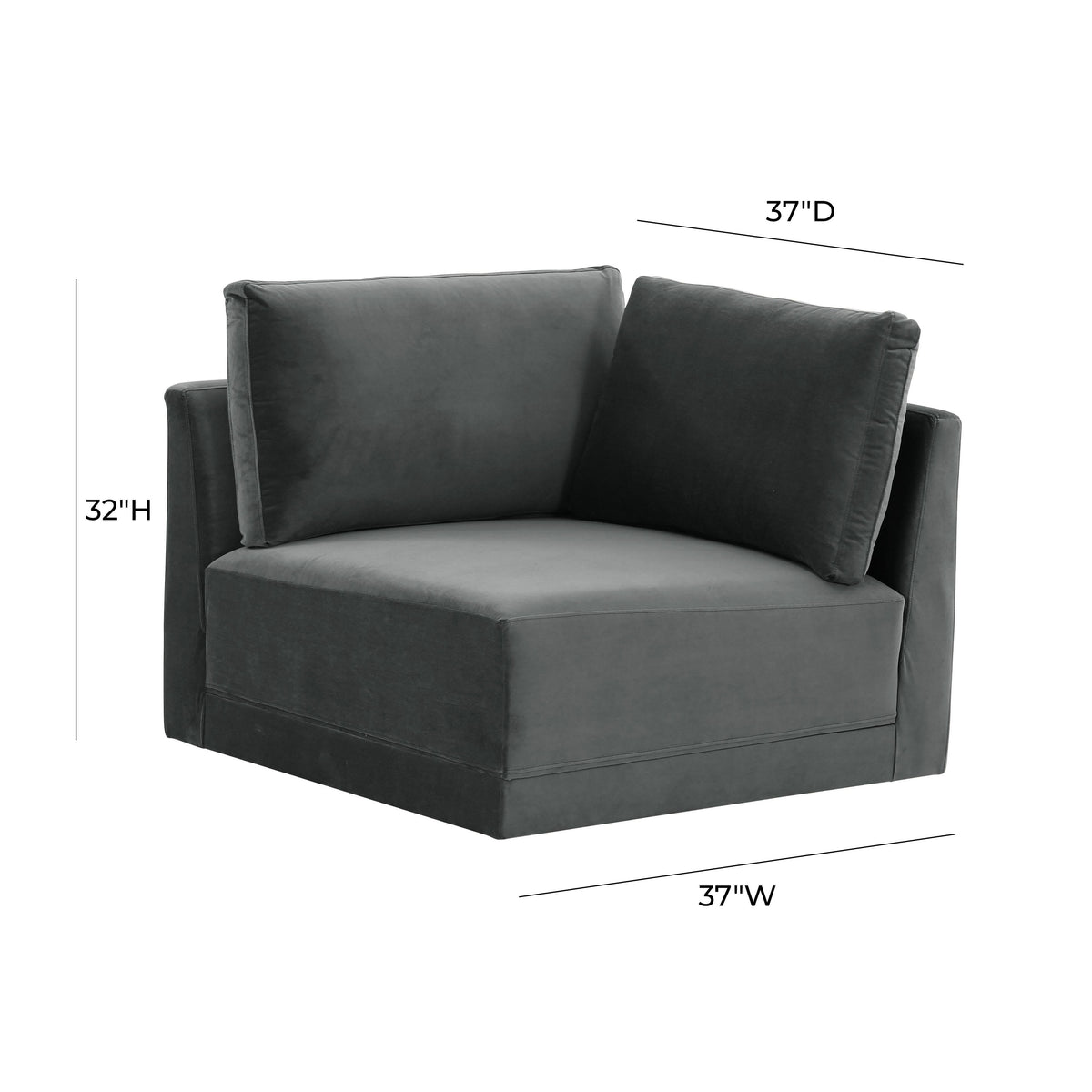 Willow Performance Velvet Modular Corner Chair - View 12