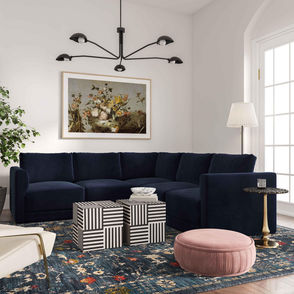 Willow Performance Velvet Modular Corner Chair - View 15
