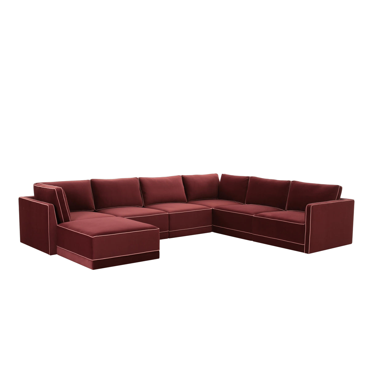 Willow 7-Piece Velvet Modular Large Chaise Sectional