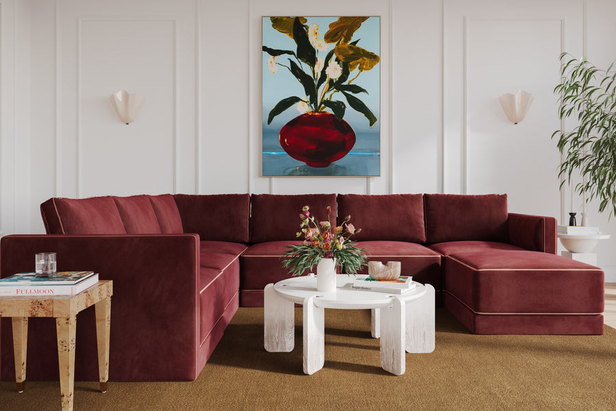 Willow 7-Piece Velvet Modular Large Chaise Sectional