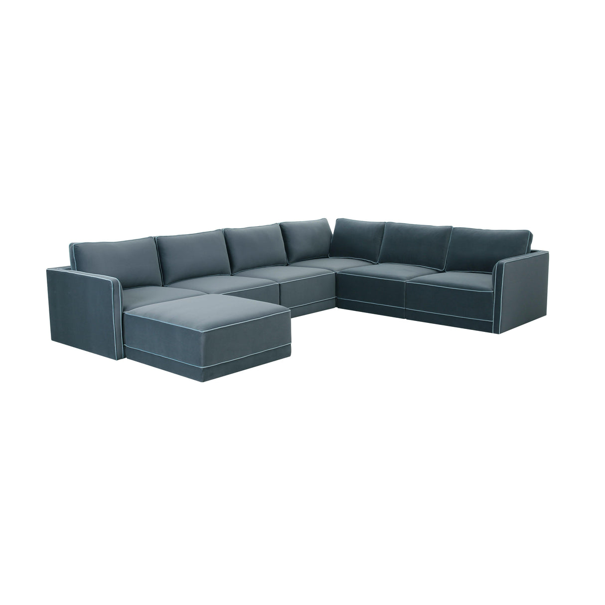 Willow 7-Piece Velvet Modular Large Chaise Sectional