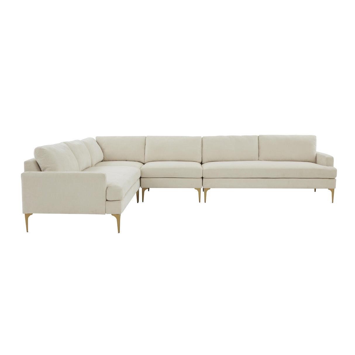 Serena 4-Piece Velvet Large L-Sectional