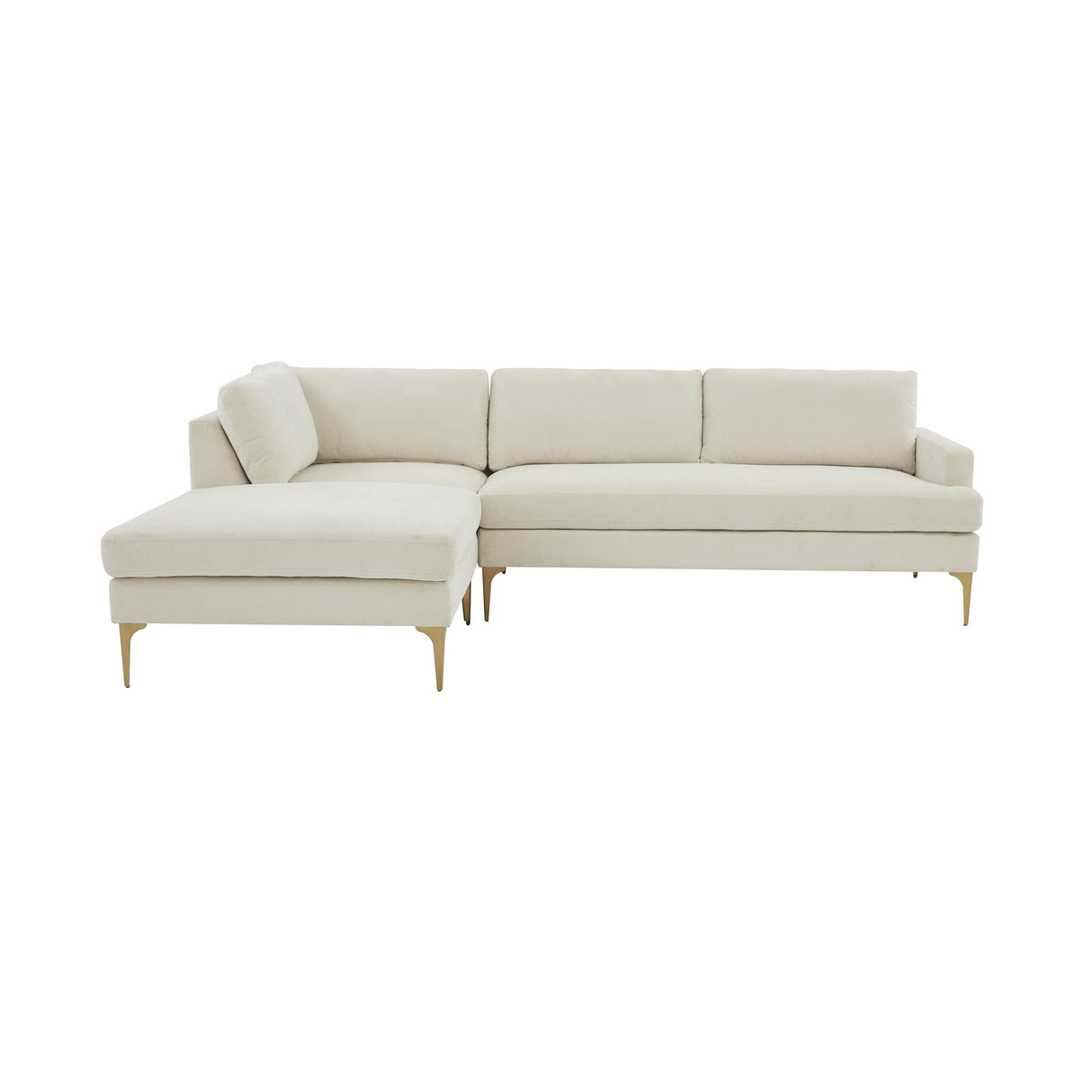 Serena 3-Piece Velvet Chaise Sectional