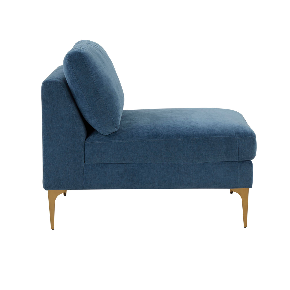 Serena Performance Velvet Modular Armless Chair - View 10