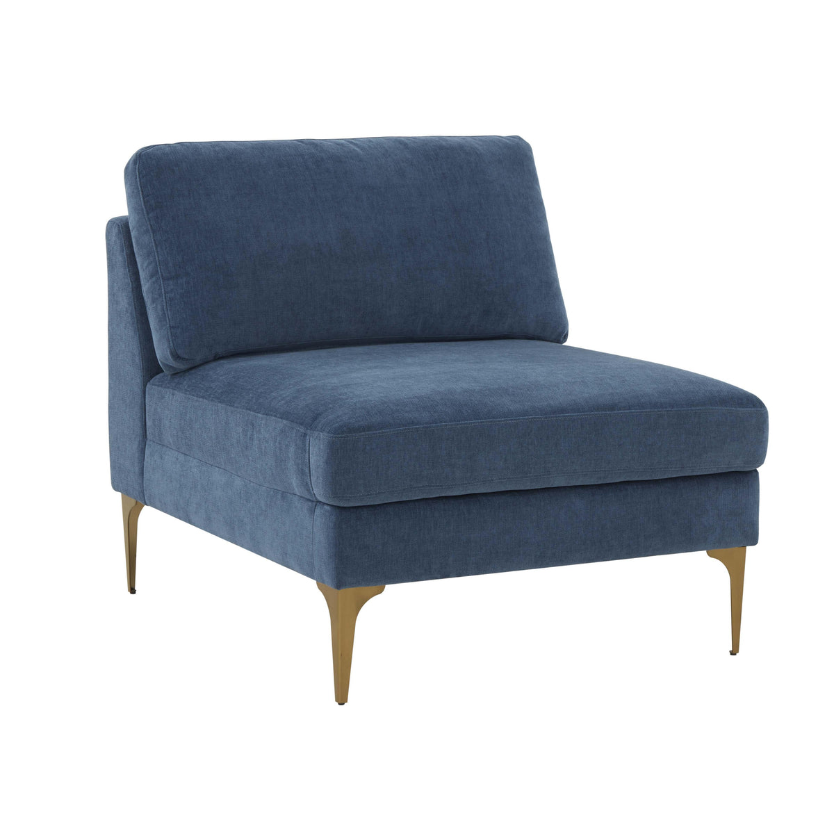 Serena Performance Velvet Modular Armless Chair - View 7