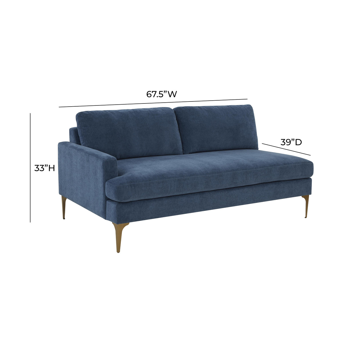 Serena 68" Performance Velvet Modular Loveseat - View 10