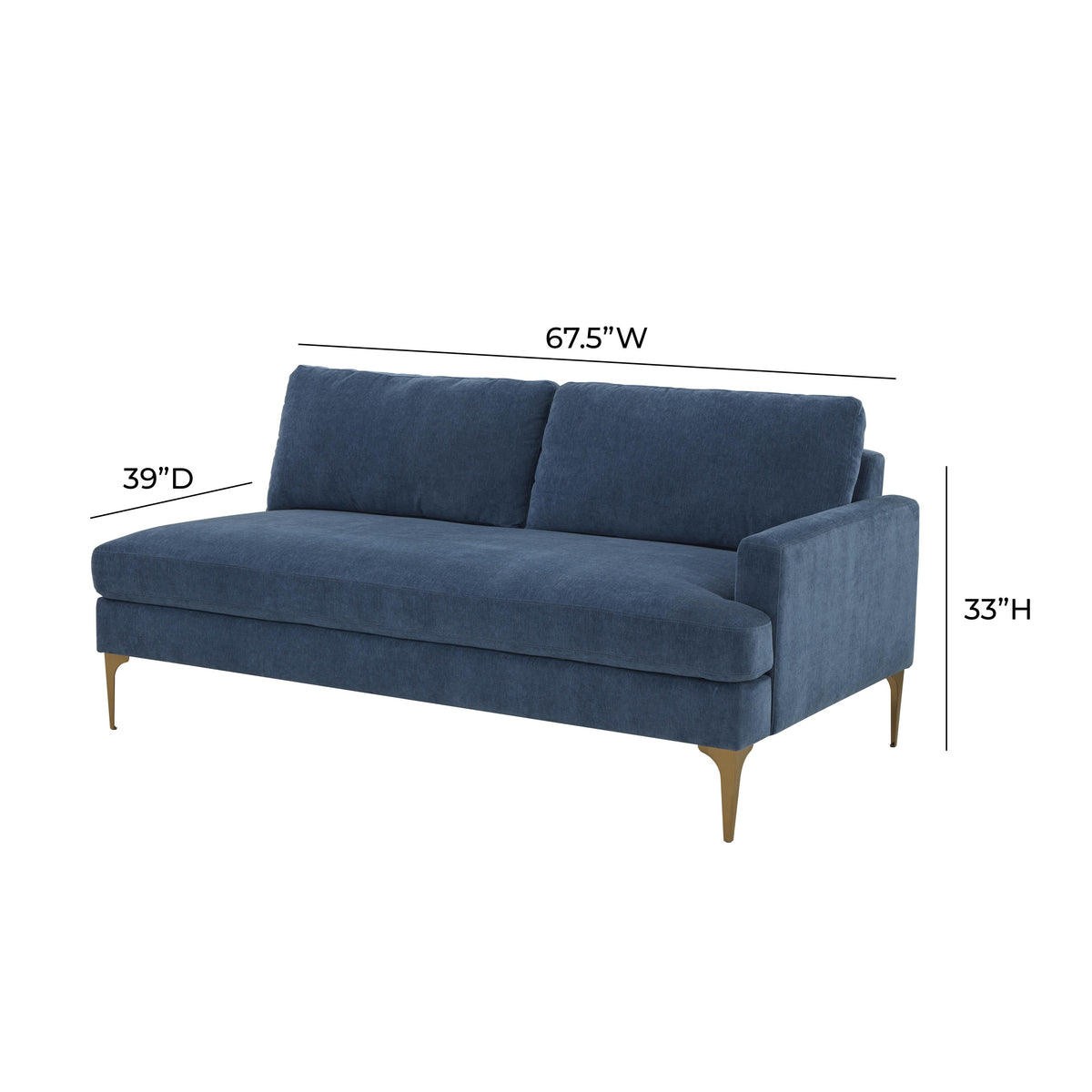 Serena 68" Performance Velvet Modular Loveseat - View 5