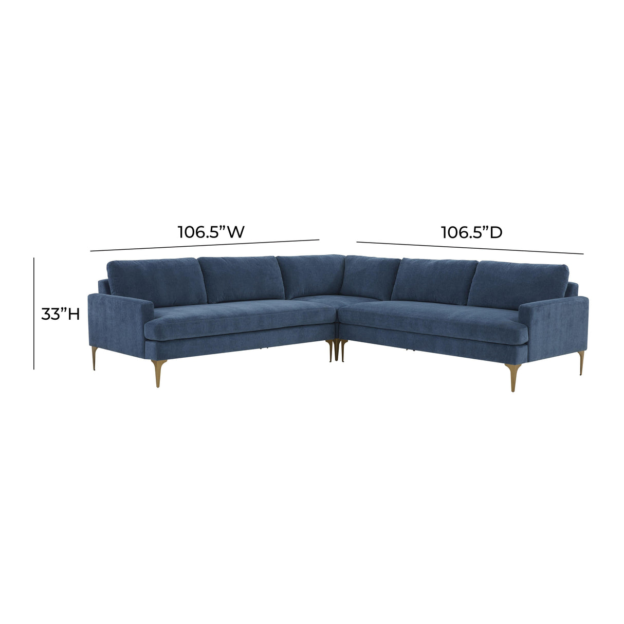 Serena 3-Piece Velvet L-Sectional