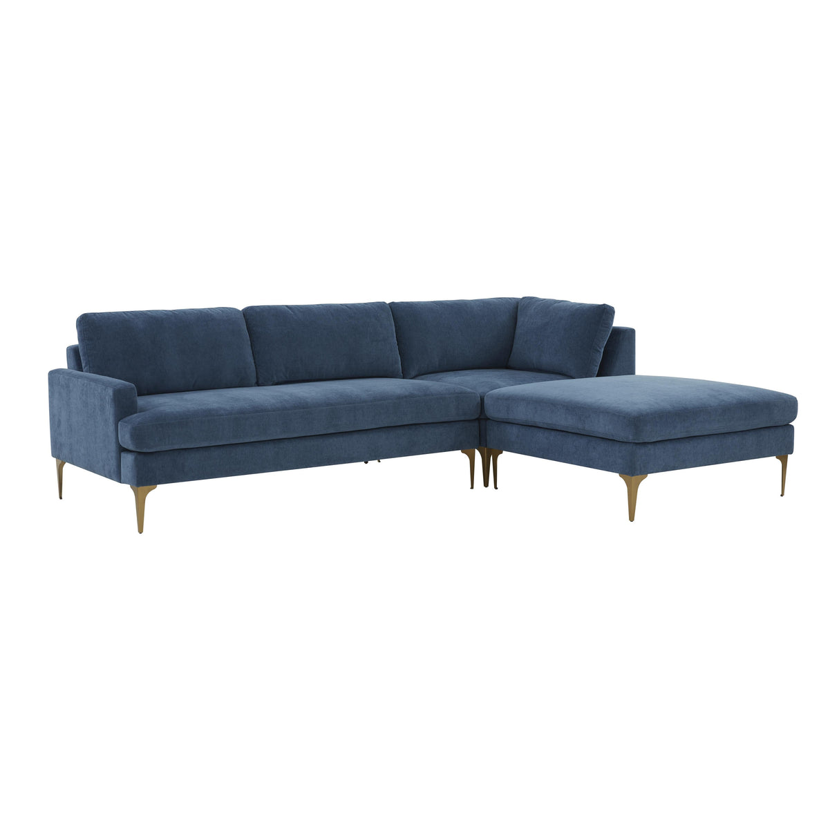 Serena 3-Piece Velvet Chaise Sectional