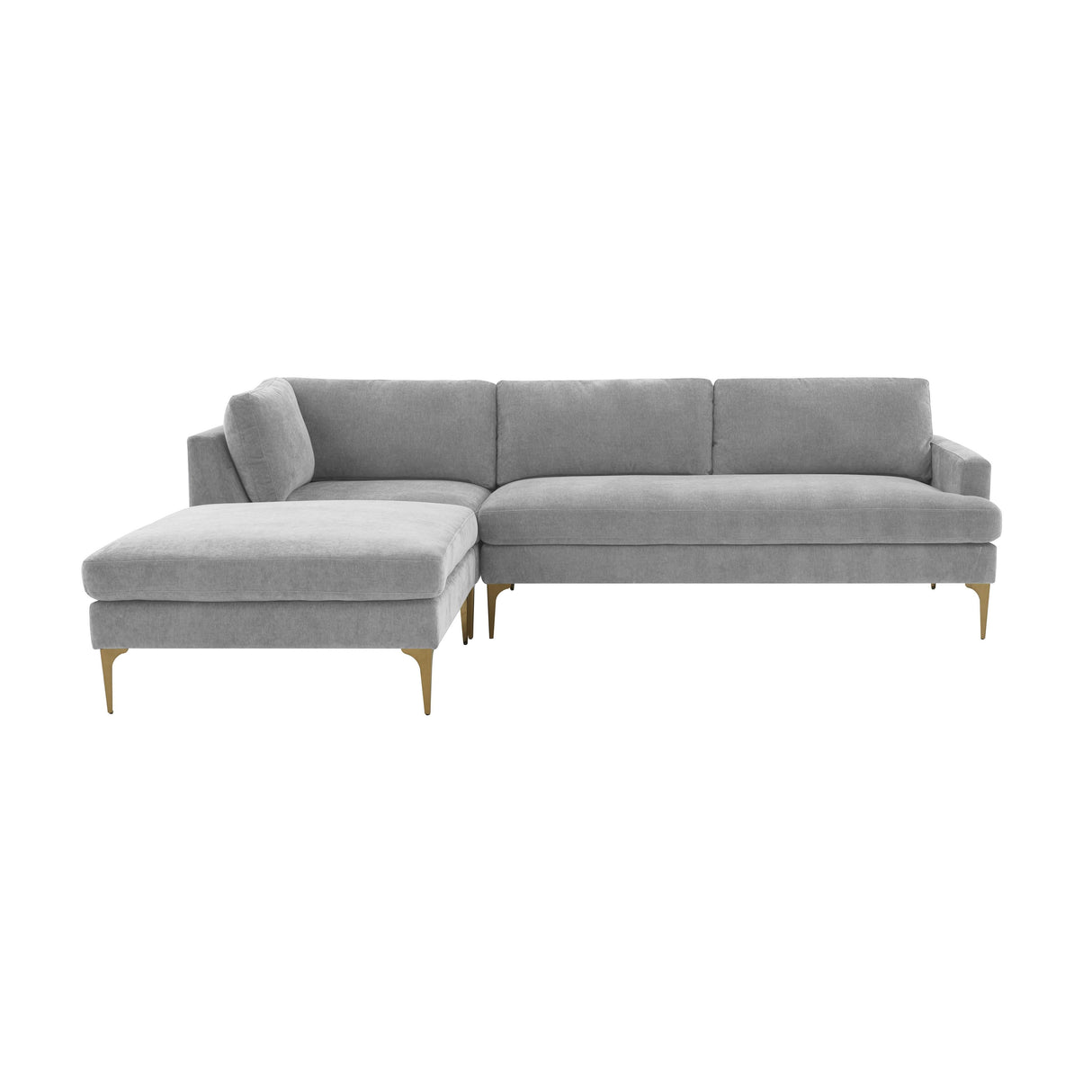 Serena 3-Piece Velvet Chaise Sectional